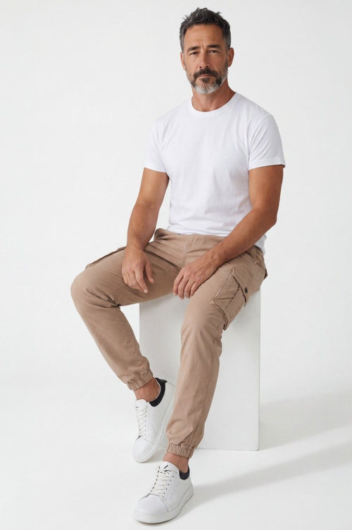 Beige cargo trousers - MINIMAL ATHENS