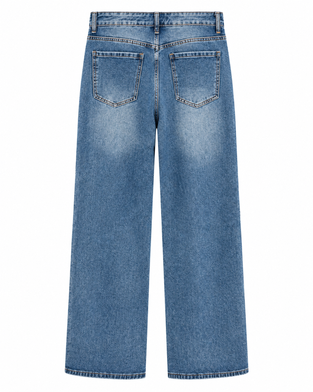 Γυναικείο μπλε wide leg denim παντελόνι πίσω