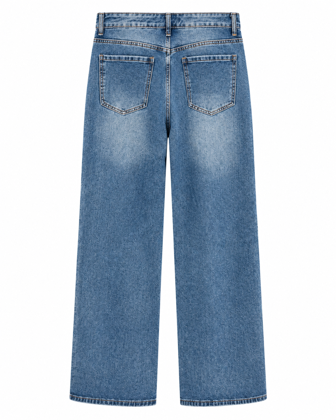 Γυναικείο μπλε wide leg denim παντελόνι πίσω